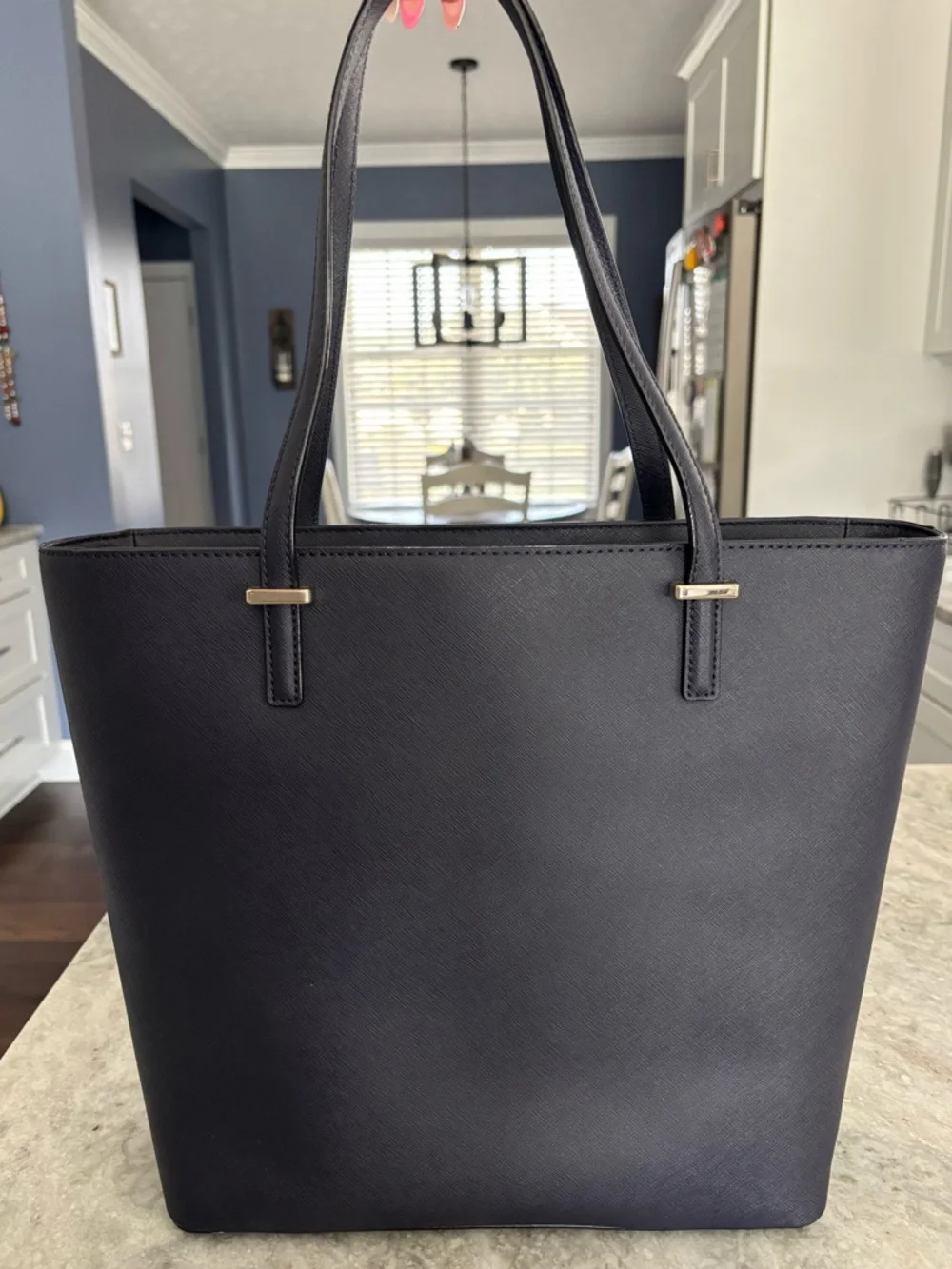 kate spade Black and Cream Saffiano Leather Tote